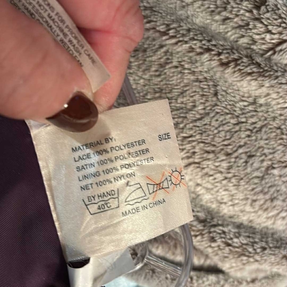 Embroidered Purple Satin Camisole By Impressions Xs - Picture 7 of 12